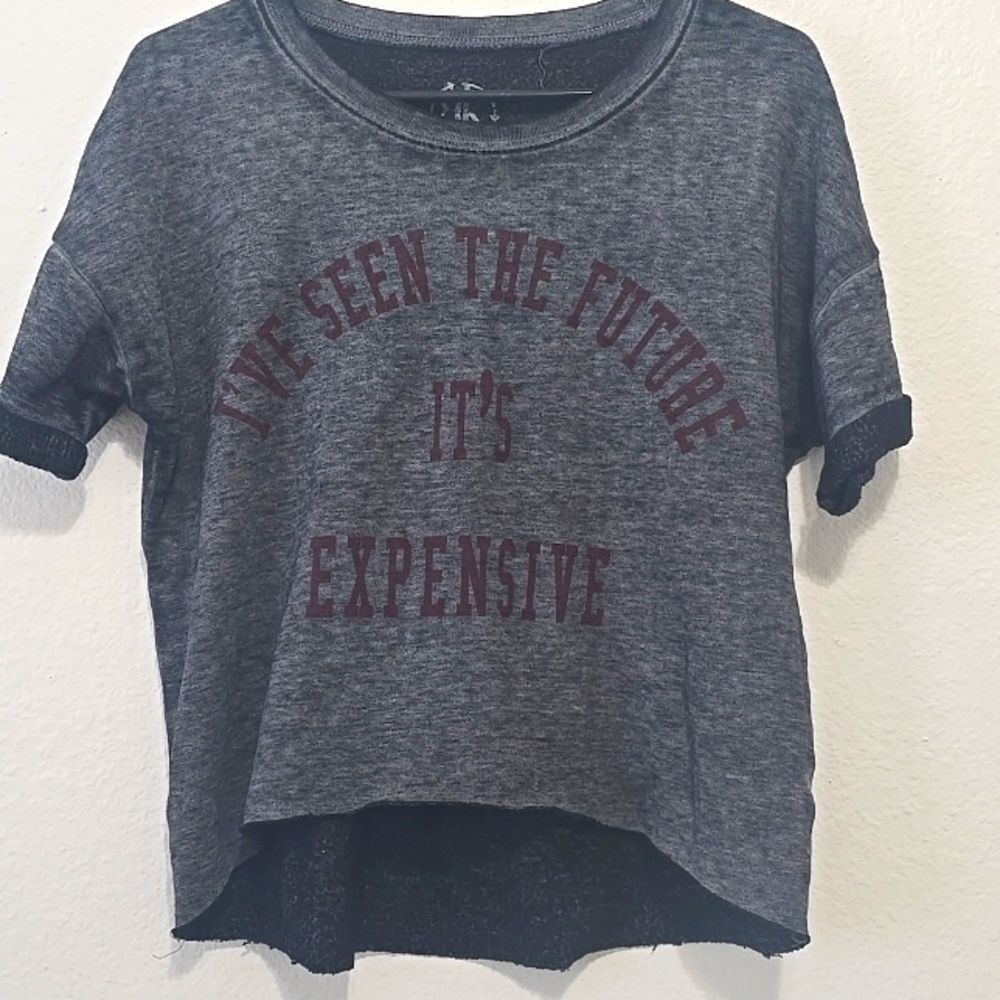 Recycled Karma Short Sleeve Washed Out Shirt. Gray. Small. Casual, Chic, Comfy